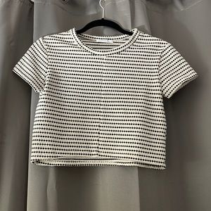 Zara Black and White Cropped Top - Size S